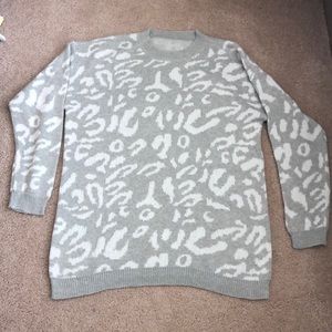 Grey/White Cheetah Sweater
